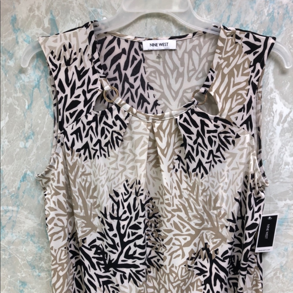 Nine West Blouse With Brass Accents